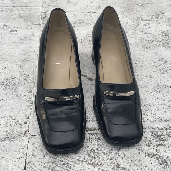 Gucci Women Shoes Black Leather Vintage Pull On Shoes Made In Italy Size 35.5C - Picture 4 of 12